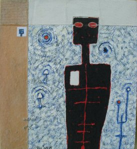 Ras Ishi Butcher - Barbados - Blazing Eye I-mixed media on canvas